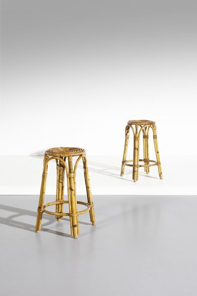 MANIFATTURA ITALIANA : Coppia di sgabelli  - Asta Asta 370 | DESIGN E ARTI DECORATIVE DEL NOVECENTO Virtuale - Associazione Nazionale - Case d'Asta italiane
