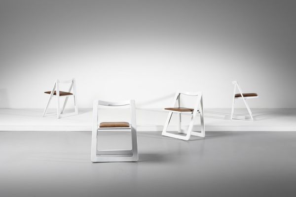 ALDO JACOBER & PIERANGELA D'ANIELLO : Quattro sedie Trieste per Bazzani  - Asta Asta 370 | DESIGN E ARTI DECORATIVE DEL NOVECENTO Virtuale - Associazione Nazionale - Case d'Asta italiane