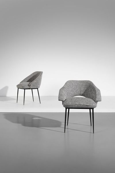 MANIFATTURA ITALIANA : Coppia di poltroncine  - Asta Asta 370 | DESIGN E ARTI DECORATIVE DEL NOVECENTO Virtuale - Associazione Nazionale - Case d'Asta italiane