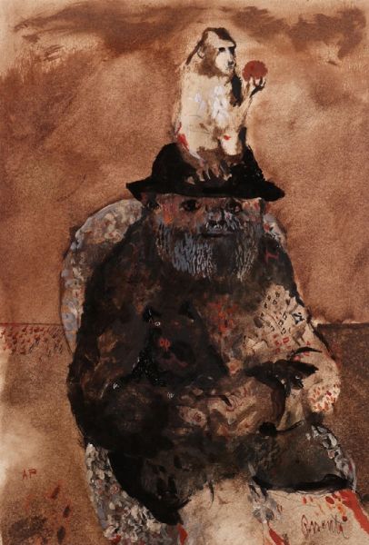 Autoritratto con scimmia  - Asta Parade III - Arte del Novecento, Contemporanea e Grafica - Associazione Nazionale - Case d'Asta italiane