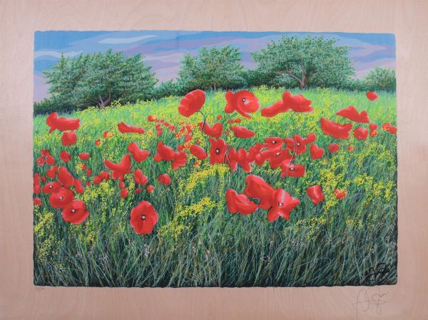 Campo di papaveri  - Asta Parade III - Arte del Novecento, Contemporanea e Grafica - Associazione Nazionale - Case d'Asta italiane