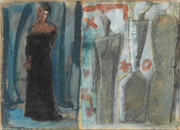 Composizione con figure  - Asta Parade III - Arte del Novecento, Contemporanea e Grafica - Associazione Nazionale - Case d'Asta italiane