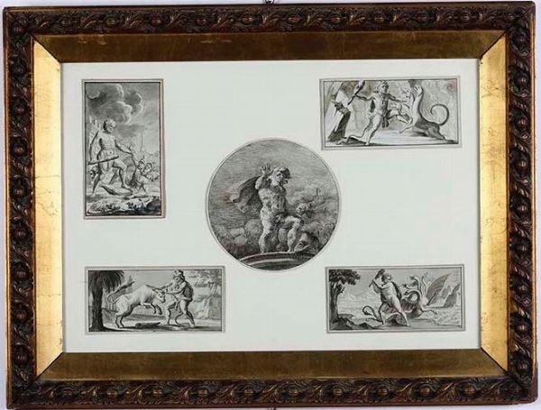 Scuola del XVIII secolo Le fatiche di Eracle  - Asta Dipinti Antichi | Cambi Time - Associazione Nazionale - Case d'Asta italiane