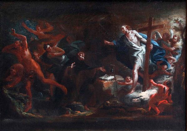 Scuola del XVII secolo Cristo risorto  - Asta Dipinti Antichi | Cambi Time - Associazione Nazionale - Case d'Asta italiane