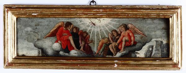 Scuola del XVI secolo Angeli e Spirito Santo  - Asta Dipinti Antichi | Cambi Time - Associazione Nazionale - Case d'Asta italiane