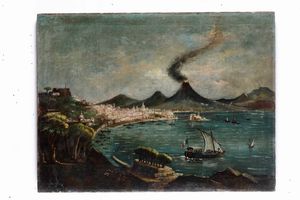 Scuola del XIX secolo Golfo di Napoli  - Asta Dipinti Antichi | Cambi Time - Associazione Nazionale - Case d'Asta italiane