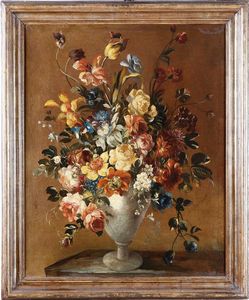 Scuola del XX secolo Coppia di natura morta con vaso di fiori  - Asta Dipinti Antichi | Cambi Time - Associazione Nazionale - Case d'Asta italiane