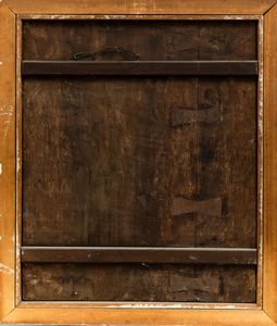 Scuola romana del XVII secolo Sacra Famiglia con San Giovannino e Sant'Anna in un interno  - Asta Dipinti Antichi | Cambi Time - Associazione Nazionale - Case d'Asta italiane