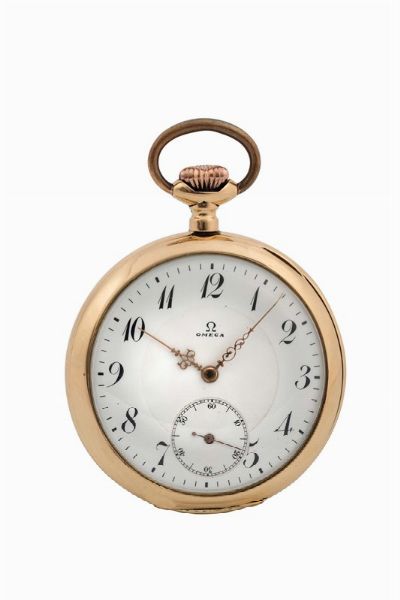 OMEGA : OMEGA, cassa No. 275473, orologio da tasca, in oro giallo 18K. Realizzato nel 1914 circa  - Asta Orologi da Polso e da Tasca - Associazione Nazionale - Case d'Asta italiane
