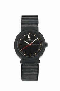 IWC - IWC,  International Watch Co., Schaffhausen, Porsche Design - The Compass Watch, Ref. 3551. Orologio da polso, in alluminio e PVD, con doppia cassa contenente una bussola e uno specchio, datario e bracciale originale con chiusura deployante. Realizzato nel 1980 circa