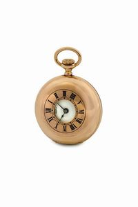 PATEK PHILIPPE - PATEK PHILIPPE, Genve, No. 101785, piccolo orologio da tasca, in oro rosa 18K con smalti, cassa a occhio di bue. Realizzato nel 1900 circa