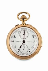 C.H MEYLAN - C.H MEYLAN., Switzerland, cassa No. 7887. Raro, orologio da tasca, cronografo, in oro giallo 18K, rattrappante e ripetizione dei minuti. Realizzato nel 1890 circa