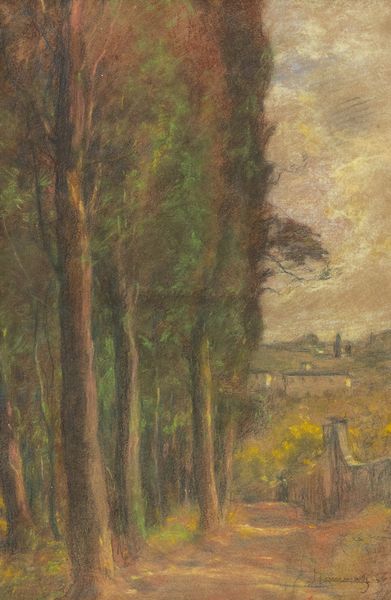 Ludovico Tommasi : Strada di campagna con cipressi  - Asta Asta di Arte Moderna e Contemporanea '800 e '900 - Associazione Nazionale - Case d'Asta italiane