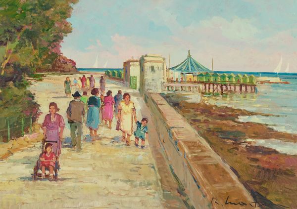 Rodolfo Martini : Passeggiata all'Ardenza  - Asta Asta di Arte Moderna e Contemporanea '800 e '900 - Associazione Nazionale - Case d'Asta italiane