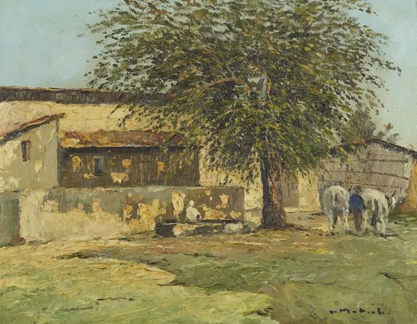 Armeno Mattioli : Casolare con animali  - Asta Asta di Arte Moderna e Contemporanea '800 e '900 - Associazione Nazionale - Case d'Asta italiane