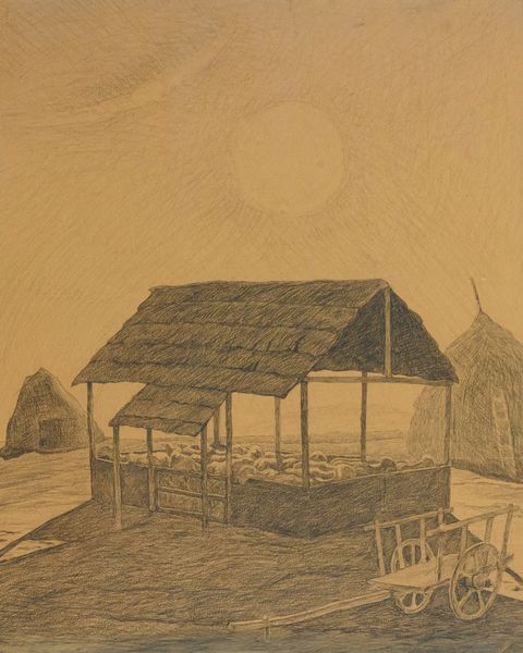 Benvenuto Benvenuti : Ovile e pagliai  - Asta Asta di Arte Moderna e Contemporanea '800 e '900 - Associazione Nazionale - Case d'Asta italiane