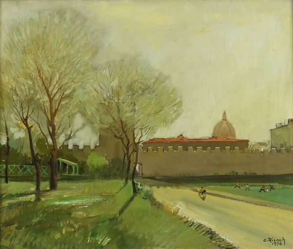 Cesare Riesch : Primavera in periferia  - Asta Asta di Arte Moderna e Contemporanea '800 e '900 - Associazione Nazionale - Case d'Asta italiane