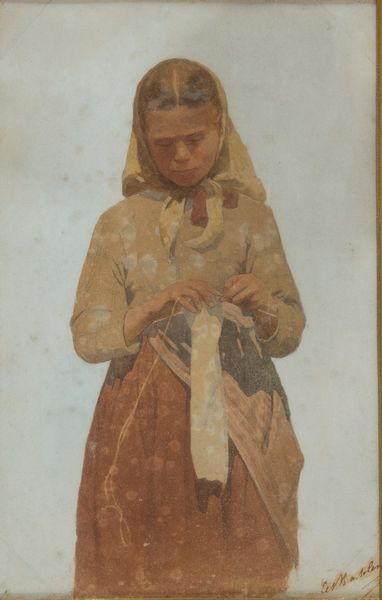 Cesare  Bartolena : Ragazza che cuce all'uncinetto  - Asta Asta di Arte Moderna e Contemporanea '800 e '900 - Associazione Nazionale - Case d'Asta italiane