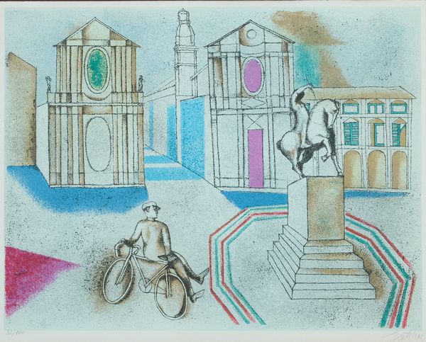 Franco Gentilini : Piazza  - Asta Asta di Arte Moderna e Contemporanea '800 e '900 - Associazione Nazionale - Case d'Asta italiane