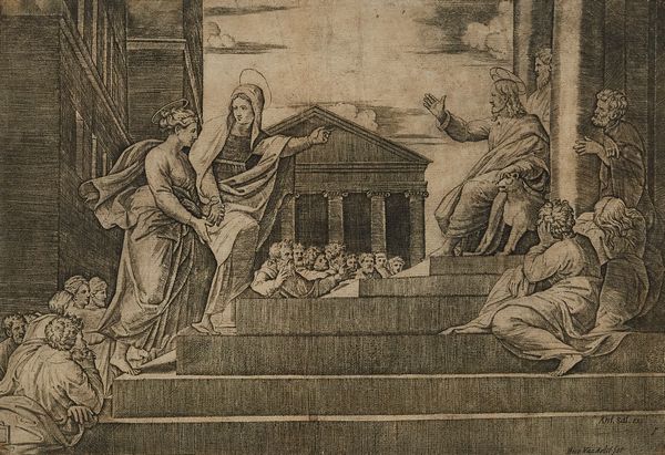 MARCANTONIO RAIMONDI : Marta conduce Maria Maddalena a Cristo  - Asta Asta di Arte Moderna e Contemporanea '800 e '900 - Associazione Nazionale - Case d'Asta italiane