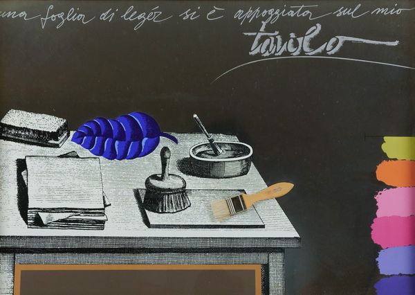 CONCETTO POZZATI : Una foglia di Lger si  appoggiata sul mio tavolo  - Asta Asta di Arte Moderna e Contemporanea '800 e '900 - Associazione Nazionale - Case d'Asta italiane
