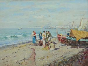 G. D'angelo - Pescatori sulla spiaggia