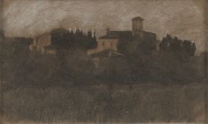Scuola Toscana metà XX secolo - Paesaggio