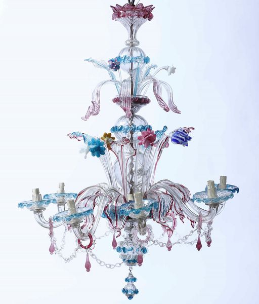 Lampadario in vetro di Murano. XX secolo  - Asta Antiquariato Luglio | Cambi Time - Associazione Nazionale - Case d'Asta italiane