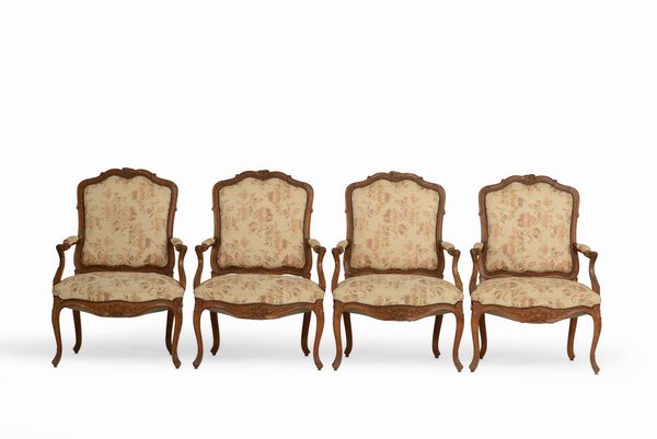 Quattro poltrone in legno intagliato in stile genovese  - Asta Antiquariato Luglio | Cambi Time - Associazione Nazionale - Case d'Asta italiane