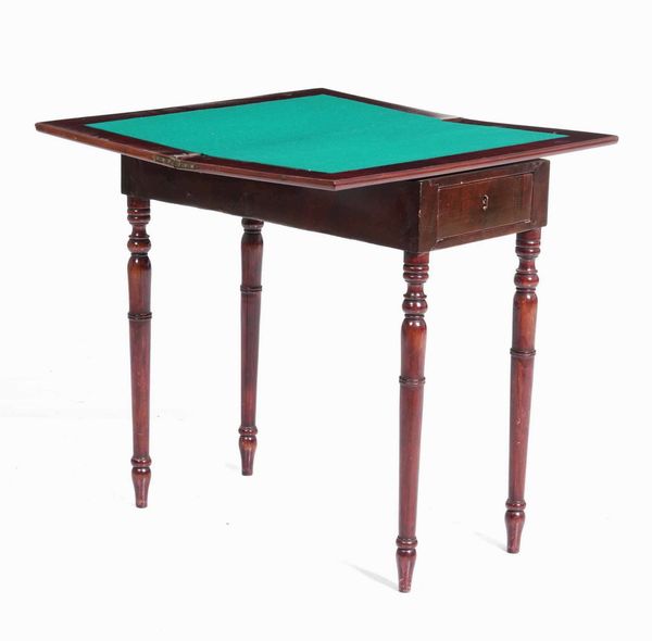 Tavolo da gioco a libro in mogano. Inghilterra, XIX/XX secolo  - Asta Antiquariato Luglio | Cambi Time - Associazione Nazionale - Case d'Asta italiane