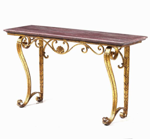 Consolle dorata con piano in marmo, in stile  - Asta Antiquariato Luglio | Cambi Time - Associazione Nazionale - Case d'Asta italiane