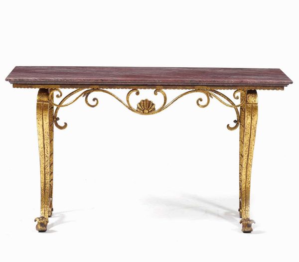Consolle dorata con piano in marmo, in stile  - Asta Antiquariato Luglio | Cambi Time - Associazione Nazionale - Case d'Asta italiane
