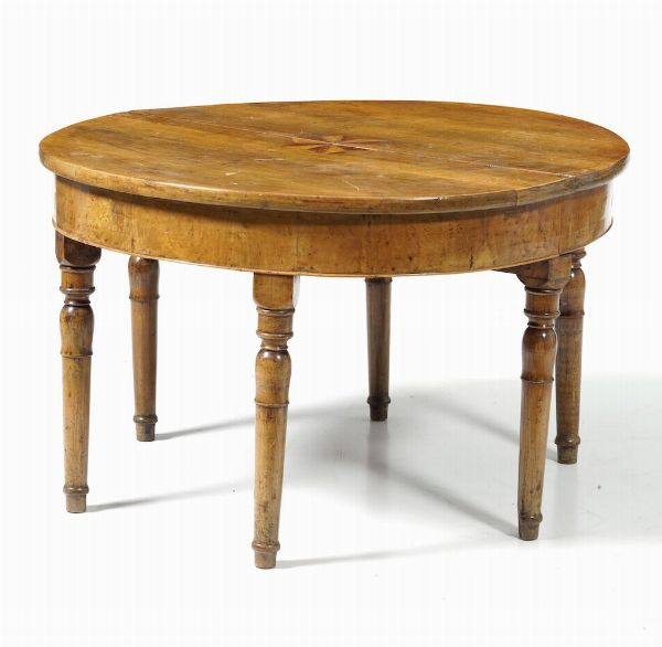 Tavolo circolare con cinque sedie, XIX-XX secolo  - Asta Antiquariato Luglio | Cambi Time - Associazione Nazionale - Case d'Asta italiane