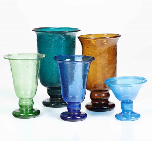 Lotto di cinque bicchieri in vetro  - Asta Antiquariato Luglio | Cambi Time - Associazione Nazionale - Case d'Asta italiane