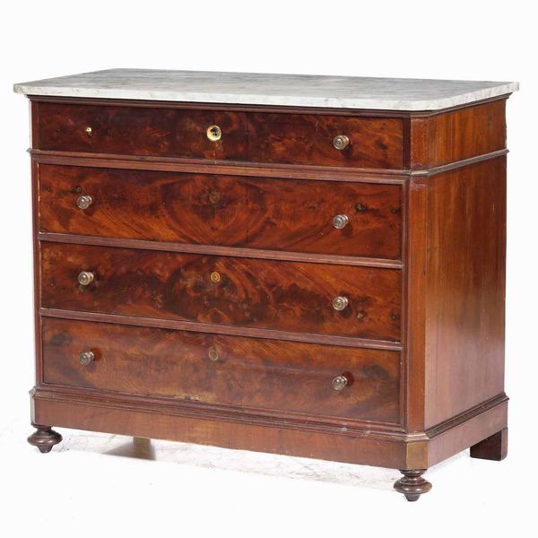 Com a quattro cassetti lastronato. XIX secolo  - Asta Antiquariato Luglio | Cambi Time - Associazione Nazionale - Case d'Asta italiane