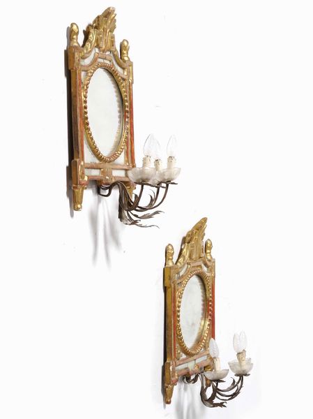 Coppia di ventoline in legno intagliato e  dorato  - Asta Antiquariato Luglio | Cambi Time - Associazione Nazionale - Case d'Asta italiane