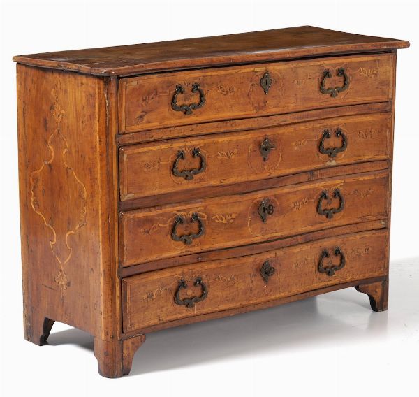 Cassettone intarsiato. Piemonte XVIII secolo  - Asta Antiquariato Luglio | Cambi Time - Associazione Nazionale - Case d'Asta italiane