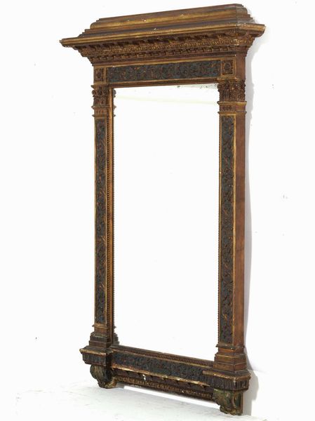 Specchiera in legno intagliato e dorato, XX secolo  - Asta Antiquariato Luglio | Cambi Time - Associazione Nazionale - Case d'Asta italiane