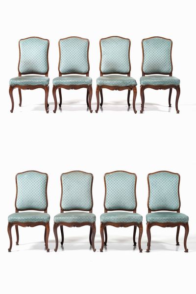 Otto sedie in rovere, Francia XIX secolo  - Asta Antiquariato Luglio | Cambi Time - Associazione Nazionale - Case d'Asta italiane