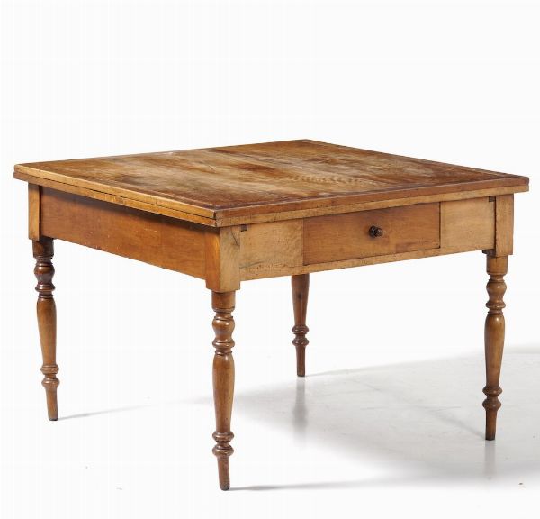 Tavolo e sei sedie in legno intagliato. XIX secolo  - Asta Antiquariato Luglio | Cambi Time - Associazione Nazionale - Case d'Asta italiane