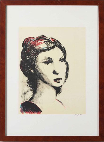 Litografia firmata raffigurante volto di donna  - Asta Antiquariato Luglio | Cambi Time - Associazione Nazionale - Case d'Asta italiane