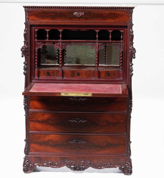 Secretaire lastronato in piuma di mogano. XIX secolo  - Asta Antiquariato Luglio | Cambi Time - Associazione Nazionale - Case d'Asta italiane