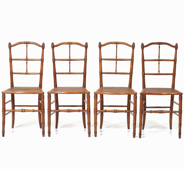 Quattro sedie intagliate a guisa di bamboo  - Asta Antiquariato Luglio | Cambi Time - Associazione Nazionale - Case d'Asta italiane
