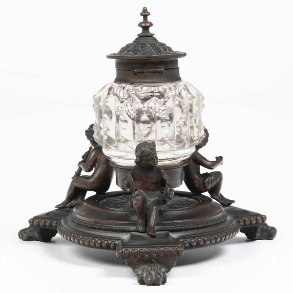 Calamaio in bronzo e cristallo  - Asta Antiquariato Luglio | Cambi Time - Associazione Nazionale - Case d'Asta italiane