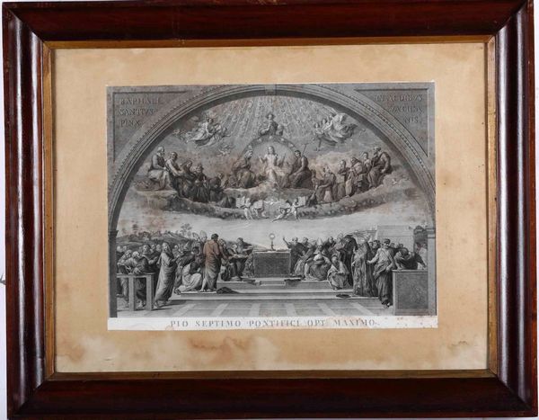 Sei stampe in cornice raffiguranti dipinti di Raffaello ai Musei Vaticani.  - Asta Antiquariato Luglio | Cambi Time - Associazione Nazionale - Case d'Asta italiane