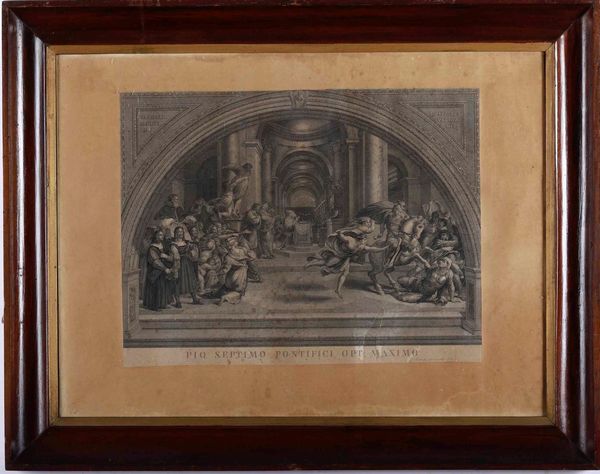 Sei stampe in cornice raffiguranti dipinti di Raffaello ai Musei Vaticani.  - Asta Antiquariato Luglio | Cambi Time - Associazione Nazionale - Case d'Asta italiane