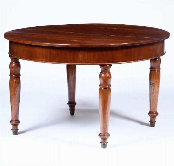 Tavolo allungabile forma circolare con due allunghe, XIX-XX secolo  - Asta Antiquariato Luglio | Cambi Time - Associazione Nazionale - Case d'Asta italiane