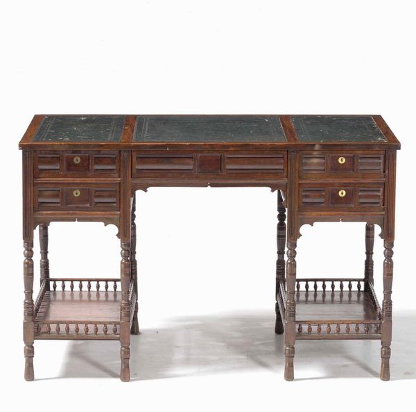 Scrivania a quattro cassetti. XIX secolo  - Asta Antiquariato Luglio | Cambi Time - Associazione Nazionale - Case d'Asta italiane