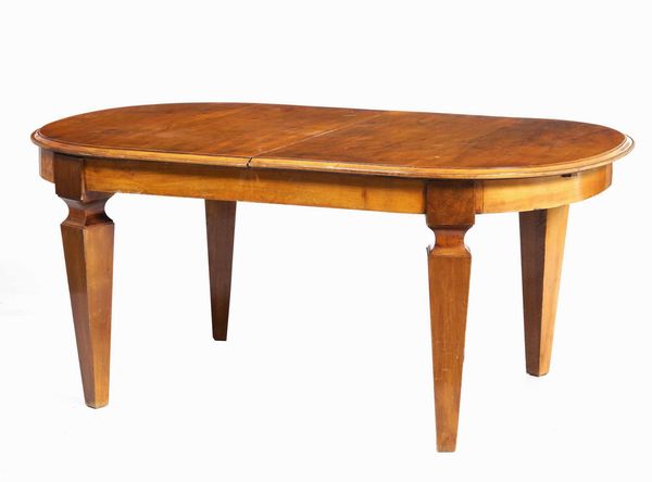 Tavolo da pranzo in ciliegio piano ovale allungabile, Italia, stile XVIII secolo  - Asta Antiquariato Luglio | Cambi Time - Associazione Nazionale - Case d'Asta italiane