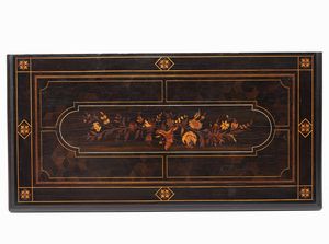 Tavolo da gioco inlegno lastronato ed intarsiato in varie essenze. XIX secolo  - Asta Antiquariato Luglio | Cambi Time - Associazione Nazionale - Case d'Asta italiane